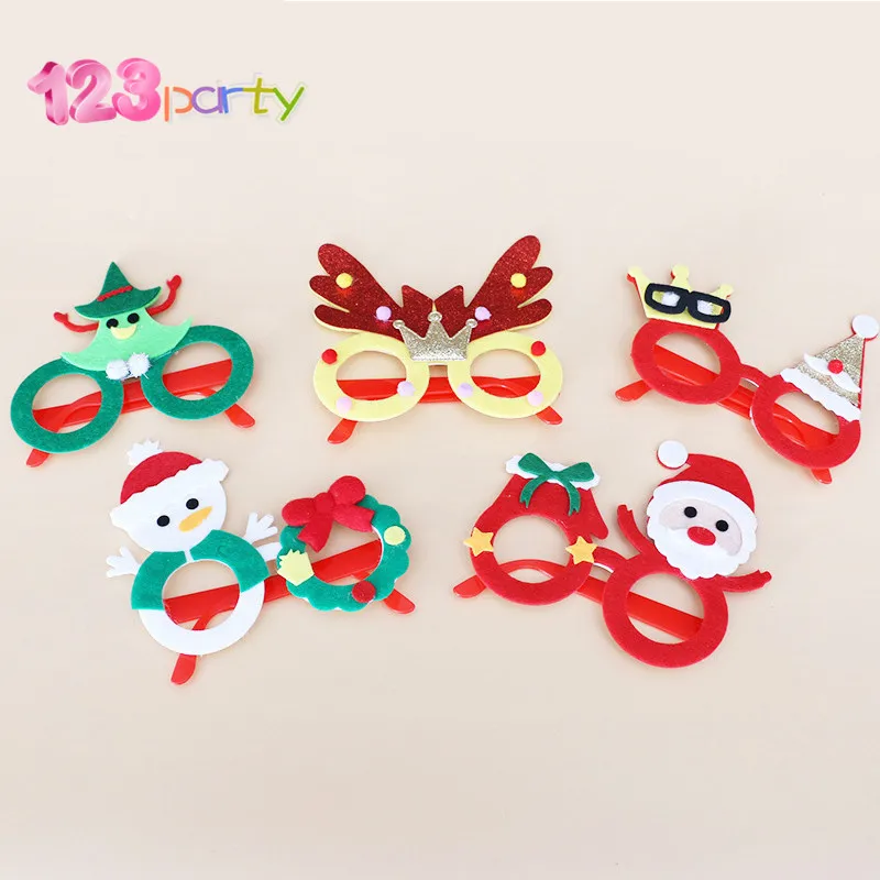 

123 Party Christmas Frame Glasses Ornaments Adult Kids Sunglass Eyeglass Costume Eye Frame Xmas Gifts Party Decoration New Year