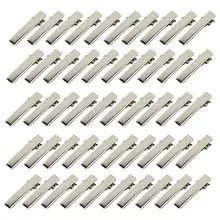 50 Pcs Silver Flat Metal Single Prong Alligator Hair Clips Barrette For Bows DIY Accessories Hairpins