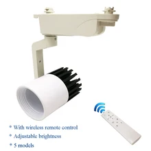 Светодиодный Трековый светильник с регулируемой яркостью COB 20 W Потолочные рельсы огни прожектор с Беспроводной пульт дистанционного управления для фиксированной Костюмы магазины