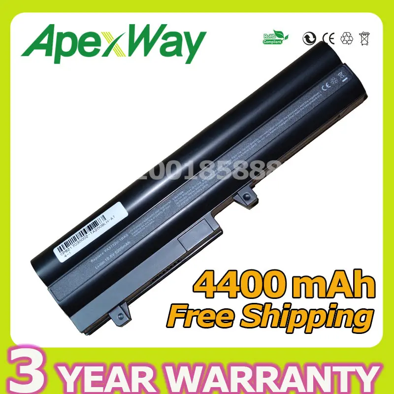 

Apexway 4400mAh battery for Toshiba PA3732U-1BAS PA3734U-1BRS PABAS209 PABAS211NB200 mini NB205 for Dynabook UX/23JBL UX/24JBL