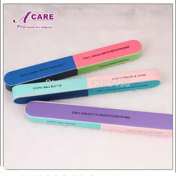 

3 Pieces Nail Buffer Block 100/180 New Hot Sale Article Nail File Seven Sides Buffer Frosted Professional Manicure Nail Tools