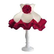 Европейский Ткань Спальня Роза настольная лампа Симпатичные Пастырское Девушки Room Настольный светильник принцесса номер Настольные лампы