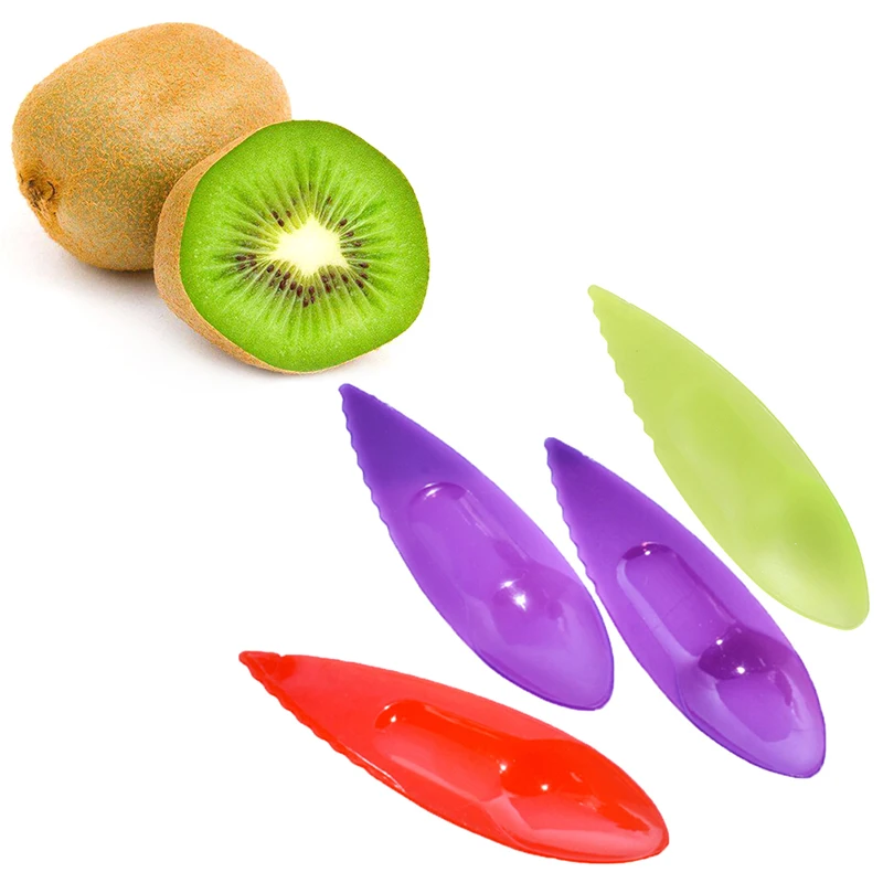 5PCS Plastic Kiwi Spoon Kiwi Dig Scoop Peelers Scoop Cutter Vegetable Fruit Knife Slicer Peeler Cutter Kitchen Tools Candy Color