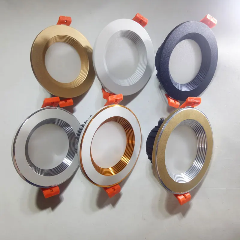 

Round White Black Gold Silver LED Ceiling light 220V Embeded 3W 5W 7W 12W 15W 20W Ceiling lights Dimmable 220V Recessed in Lamp