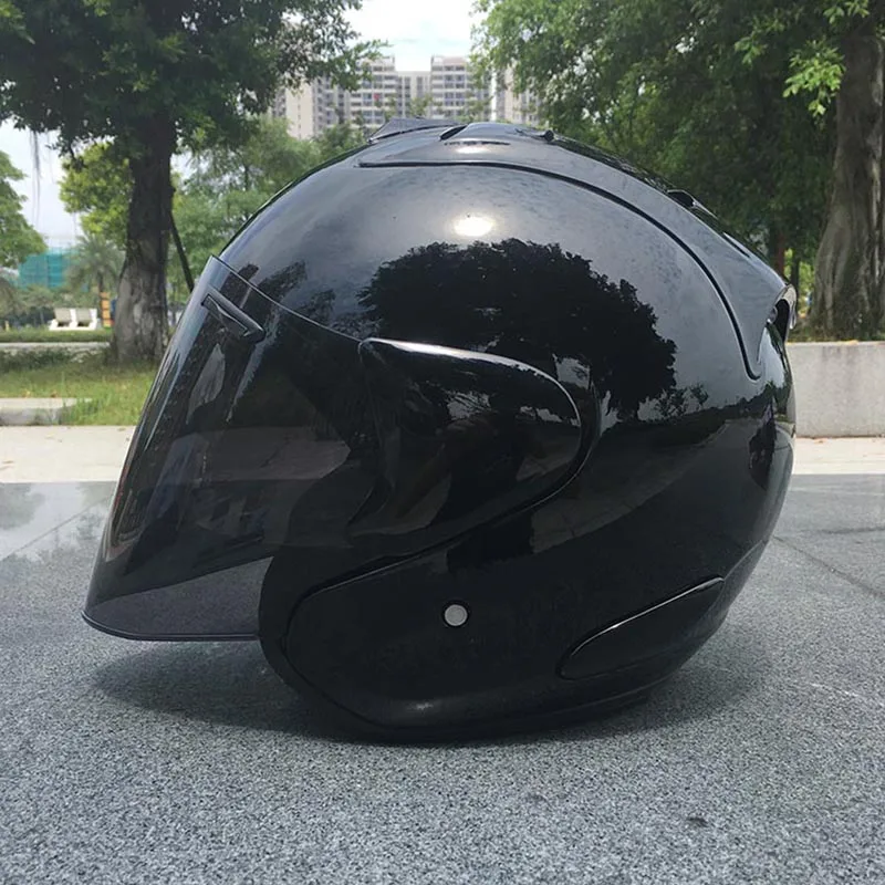 Мотоциклетный шлем Топ абс материал мужчины и Дамский шлем половина шлем открытый лицо черный шлем