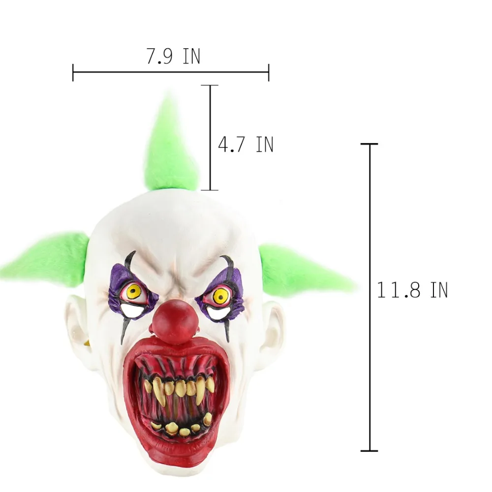 Хэллоуин маска клоуна Бал-маскарад Вечерние Наряжаться реквизит зеленые волосы клоун Страшный маска клоуна зла жуткий Ужасы маска