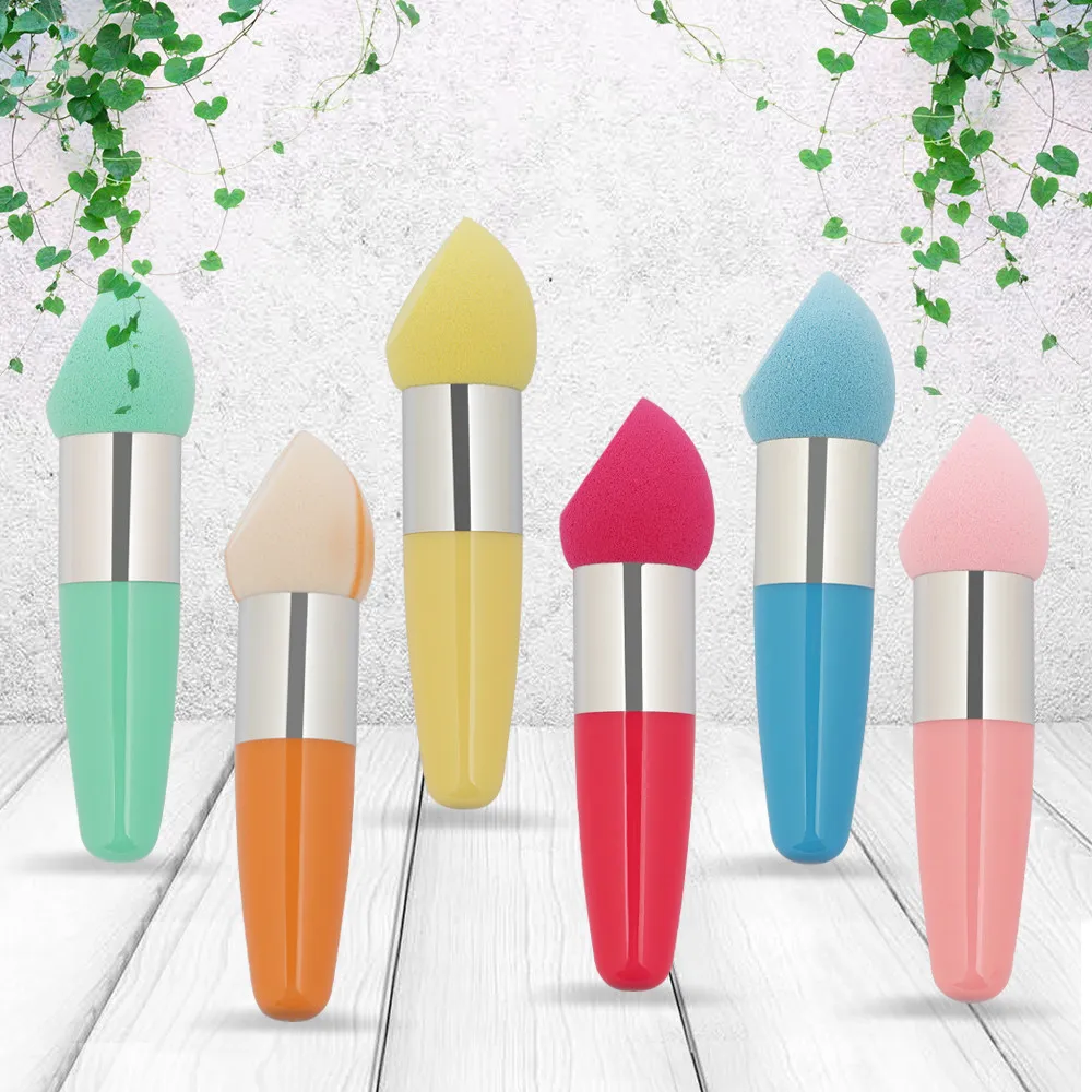 

Women Cosmetic Liquid Cream Foundation Concealer Sponge Lollipop Brush Beauty Professional Makeup Brushes with sponge puff head