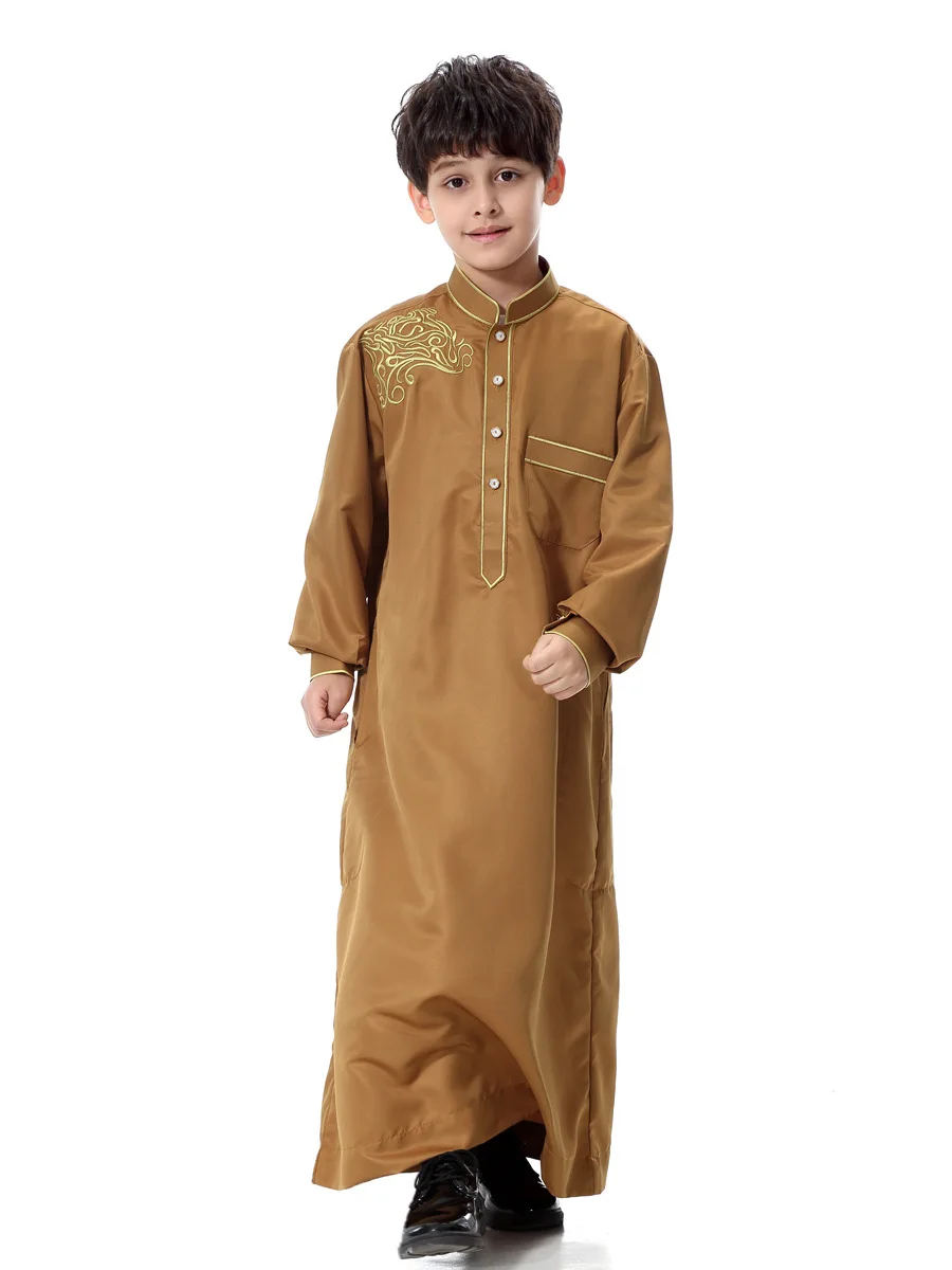 Детская Арабская абайя Арабский исламский Одежда для мальчиков мусульманское платье в саудовской Аравийском стиле Джабба Курта, одежда в пакистанском стиле детские костюмы в Оманском стиле