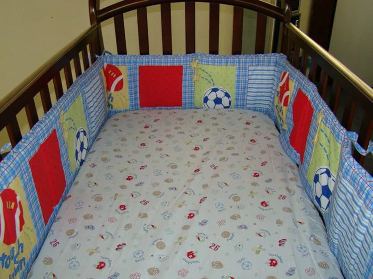 4 шт./компл., модная дышащая хлопковая детская кроватка, бампер Bnfant, постельные принадлежности, детская безопасная защита для ребенка, постельное белье-бампер, подкладка