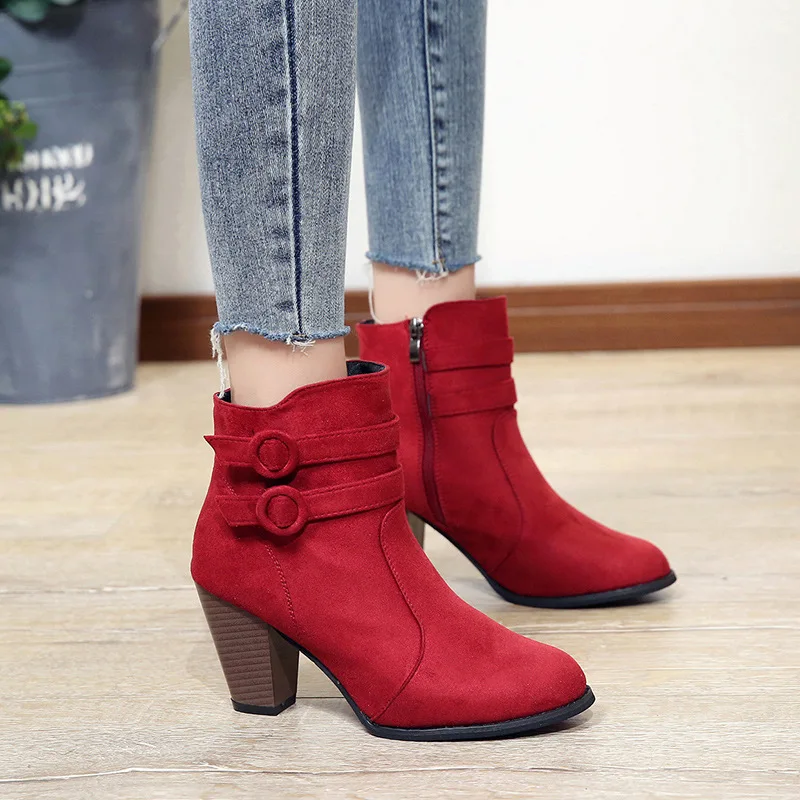 

Fashion boots women's boots women's women's ankle boots square heel boots autumn and winter shoes
