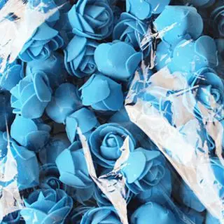 Экологически красивый 50 шт./пакет пенополиэтилен розы головок eva розы ручной работы DIY цветок для свадебного украшения дома - Цвет: Синий