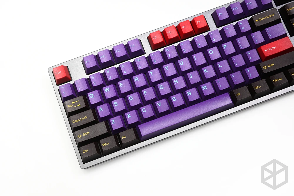 Taihao кубический abs doubleshot кубические колпачки для diy игровой механической клавиатуры фиолетовый коричневый желтый с 1,75 переключения для 104 ansi