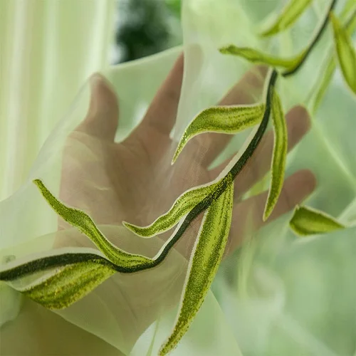 1 шт. зеленая ива отвесная занавеска для гостиной затемненная занавеска s домашний декор драпировки занавески зеленая органза тюль занавеска - Цвет: Willow voile curtain