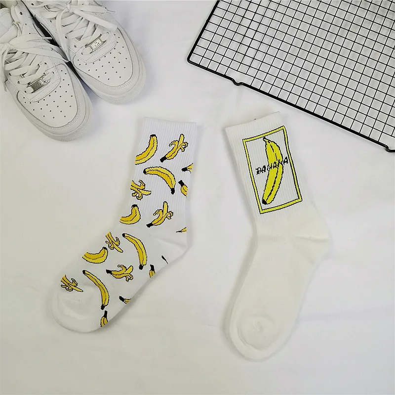 Korean style fashion Harajuku street hip hop socks unisex fun men's socks happy skateboard flame ladies socks