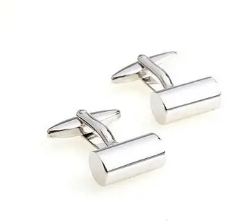 

20pairs/lot Shiny Silver Cylinder Cufflinks Copper Made Cuff Links Shirt Cuff Button Simple Fashion Men's Jewelry Accessory Gift