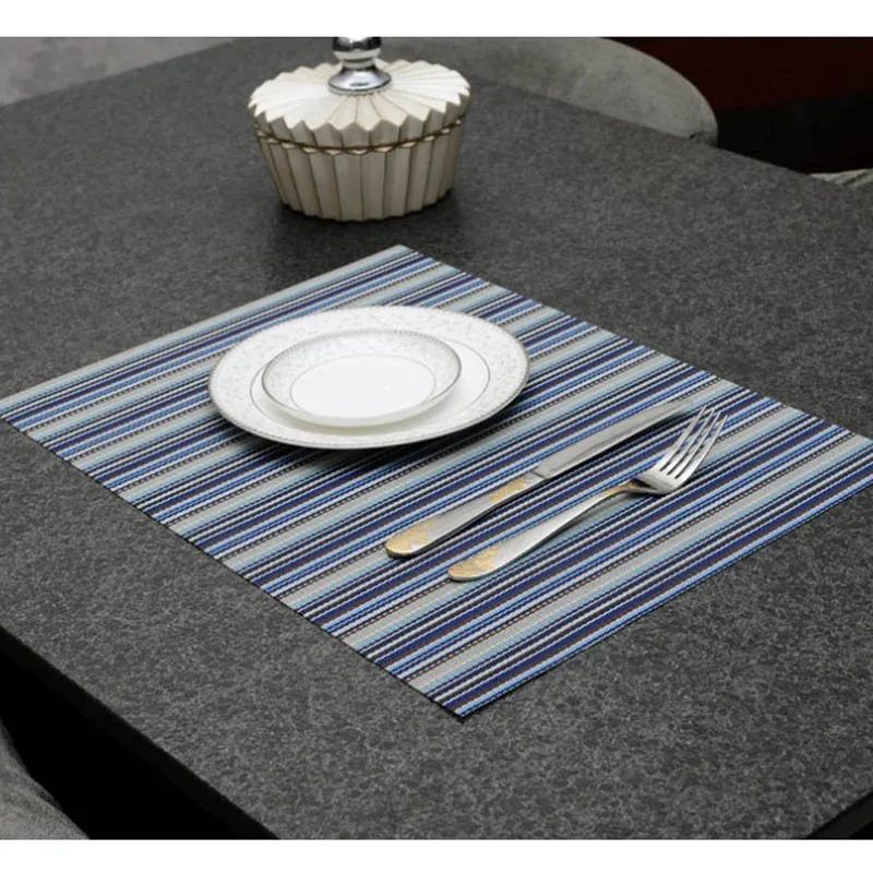 New arrival Vertical stripe Dining Placemat kitchen mat for Table PVC