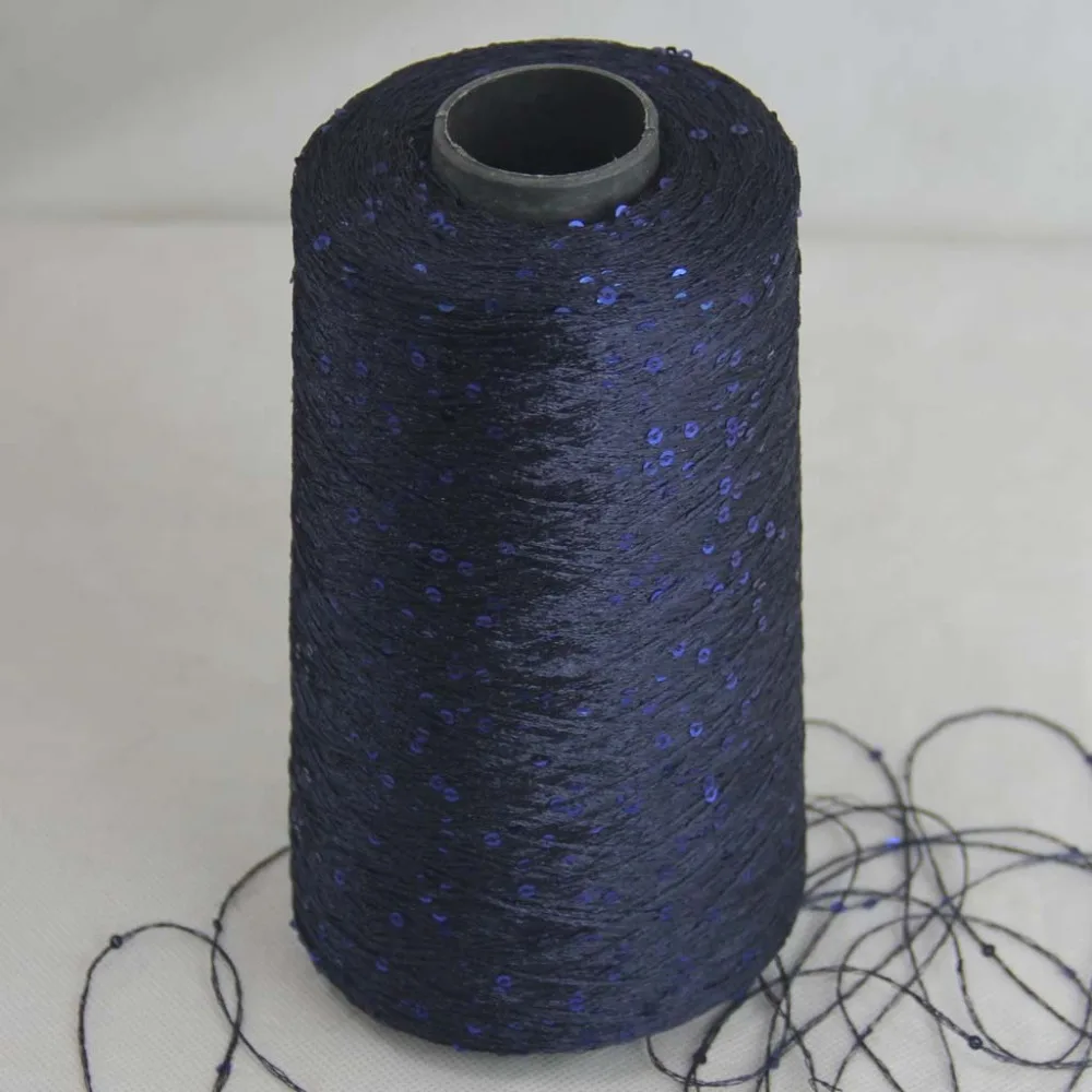 

about Sale Sales pitch 5cm diameter 3mm sequins hand-knitted crochet handmade yarn 530g Navy Blue 920-05-1