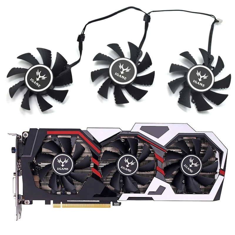 Вентилятор охлаждения для видеокарты iGame GTX 1060 75 мм 6 ГБ 4 контакта замена Colorful GeForce