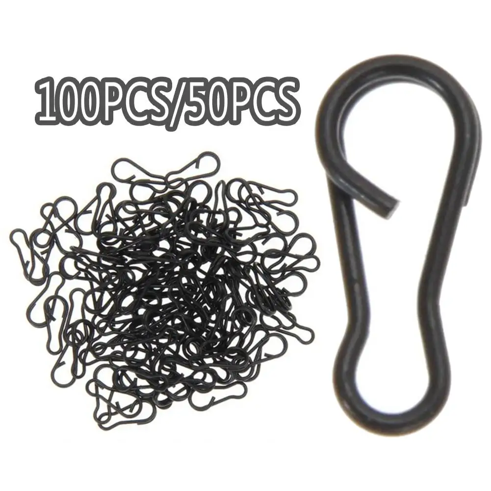 

NEW 50/100Pcs Steel Carp Fishing Tackle Clips Quick Change Swivels Connector Clasp