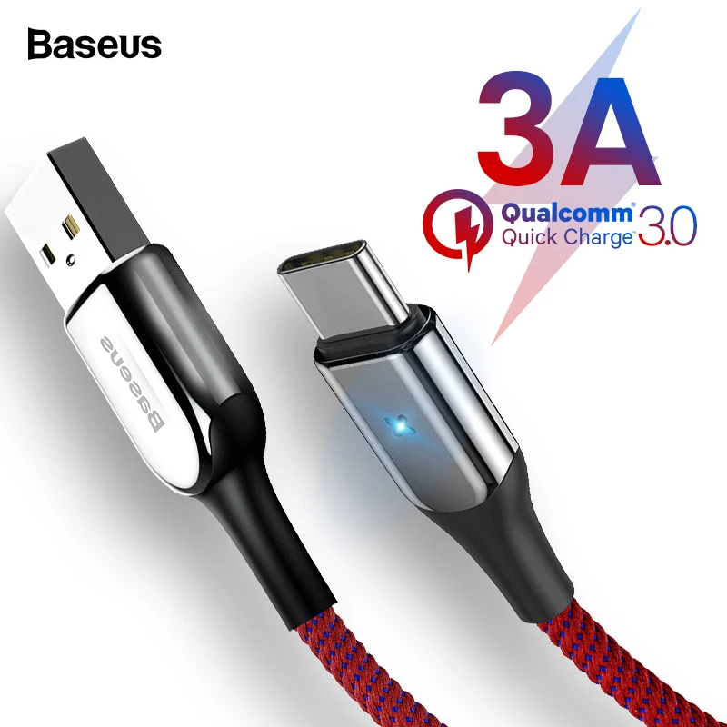 

Baseus 3A USB Type C Cable For Sumsung S10 S9 Plus OnePlus 6t 6 5t Fast Charging USB-C Charger Type-c Cable USB C Data Cable