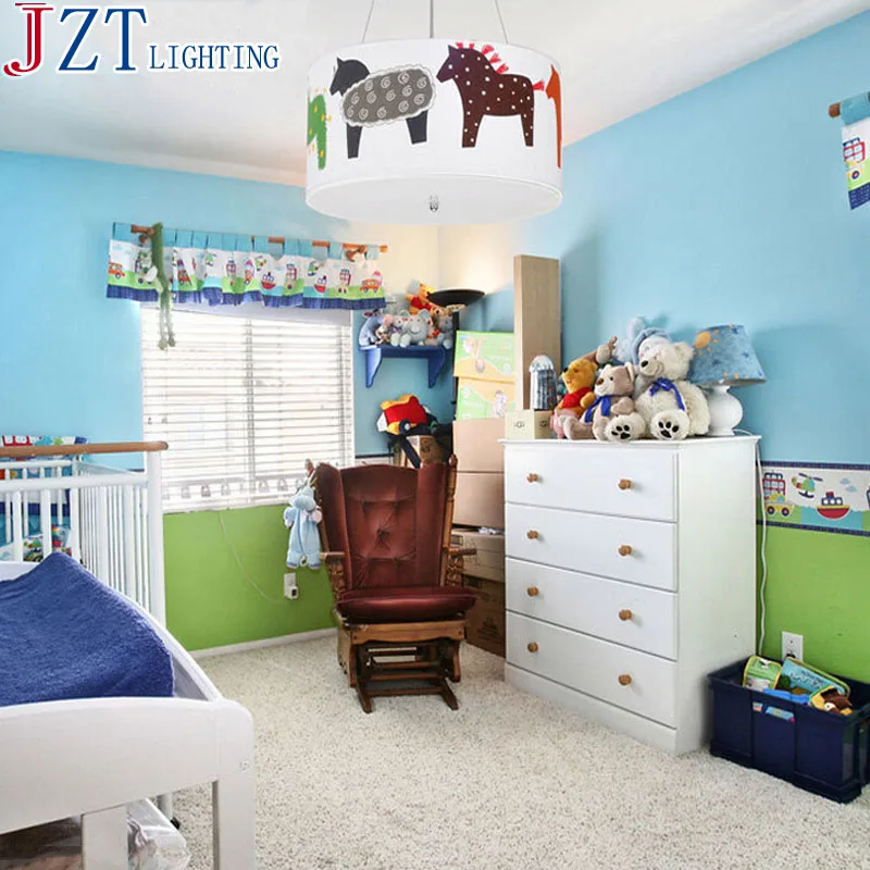 M Pferderennen Lampe E27 * 3 Gewicht 7 kg Concise Amerikanischen kinder Cartoon Schlafzimmer Café Tee Restaurant Esszimmer Glas Beleuchtung