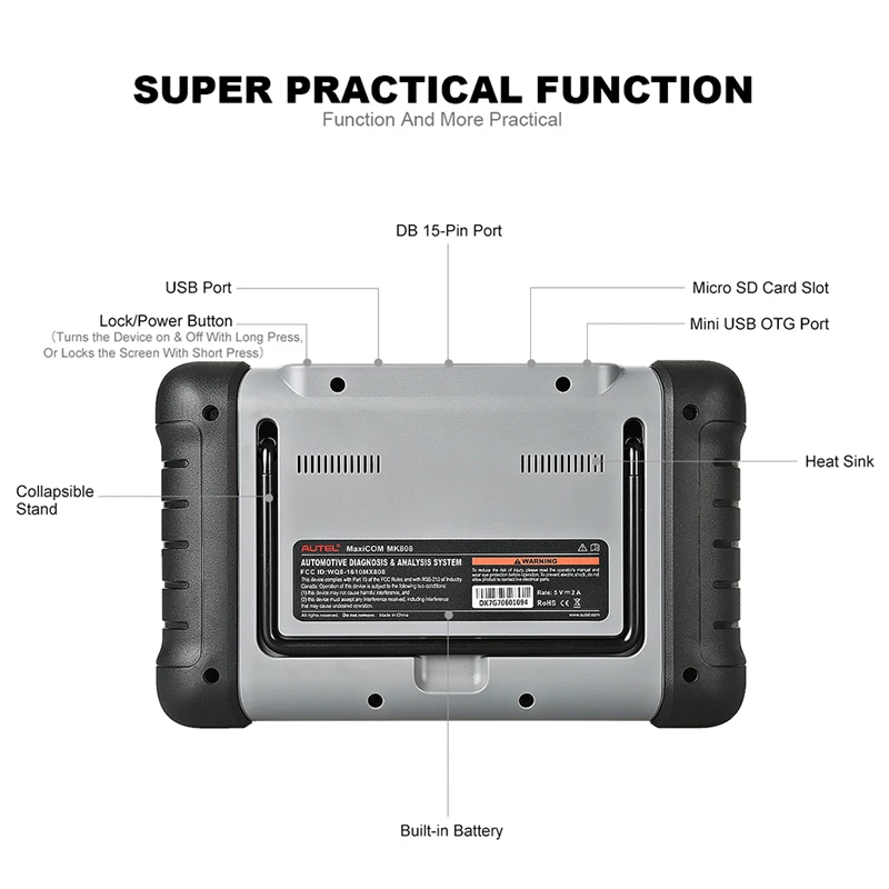 Autel MaxiCOM MK808 Diagnostic tool MX808 Exclusive Agent Autel for MK808 100% Original Oil /EPB/SAS/BMS Reset Auto diagnostic