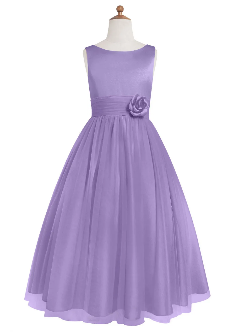 2016 Real Picture Purple Knee Length Flower Junior Bridesmaid Dresses Party Prom Gowns vestido