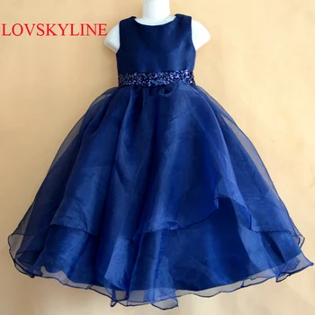 

Royal blue/pink color spaghetti straps fluffy tulle ball gown flower girl dresses for weddings evening party