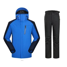 Мужская зимняя теплая 2в1 водонепроницаемая куртка+ брюки охотничьи водоотталкивающие Костюмы комплект куртка пальто альпинистский костюм для ходьбы