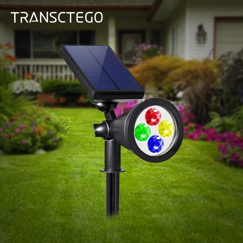 

Led Solar Spotlight Solar Powered Light Colour Changing Outdoor Landscape IP65 Waterproof Wall Light for Garden Patio Lawn Lamp