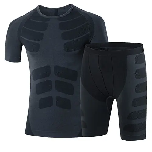 Компрессионный облегающий спортивный костюм для бега, футболка, леггинсы, обтягивающие топы для фитнеса, спортивный костюм с длинным рукавом, шорты, костюмы, мужской спортивный костюм - Цвет: black60036004