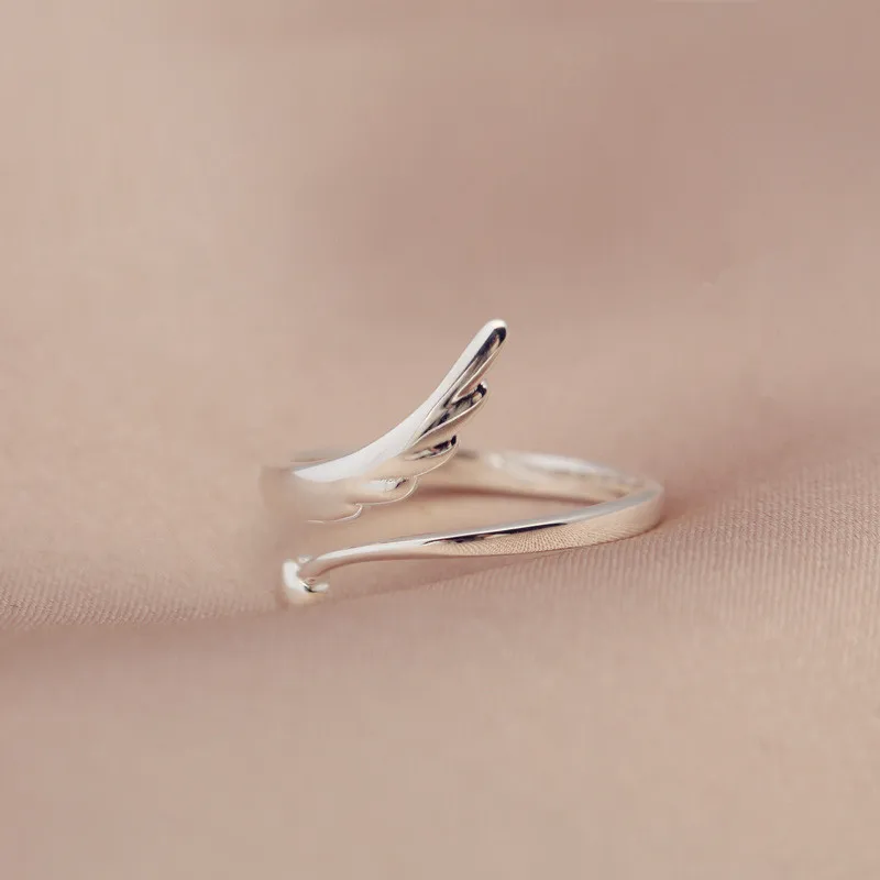 

CYW Angel's Wing Authentic 100% 925 Sterling Silver Ring with Heart | Adjustable Wrap for Woman Romantic Valentine's Day Gift
