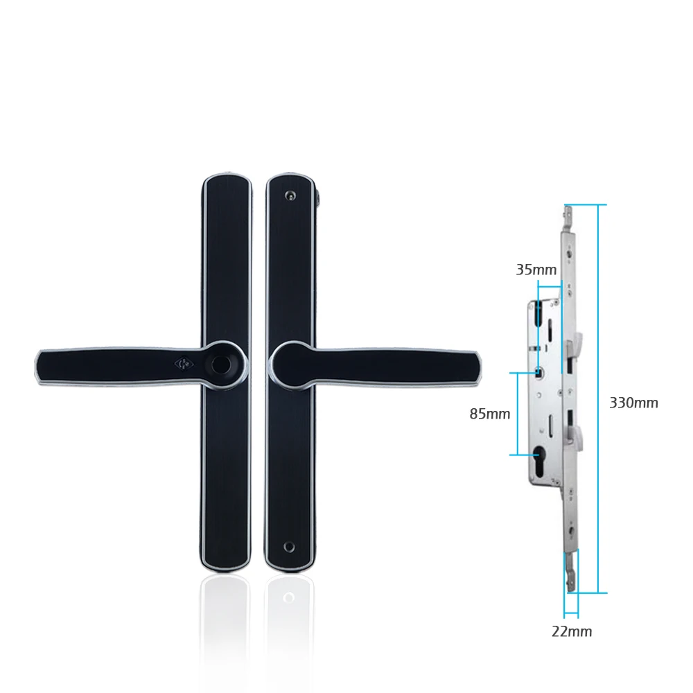 Водонепроницаемый алюминиевый стеклянный дверной замок, отпечаток пальца, умный дверной замок, Европейский врезной электронный дверной замок для улицы