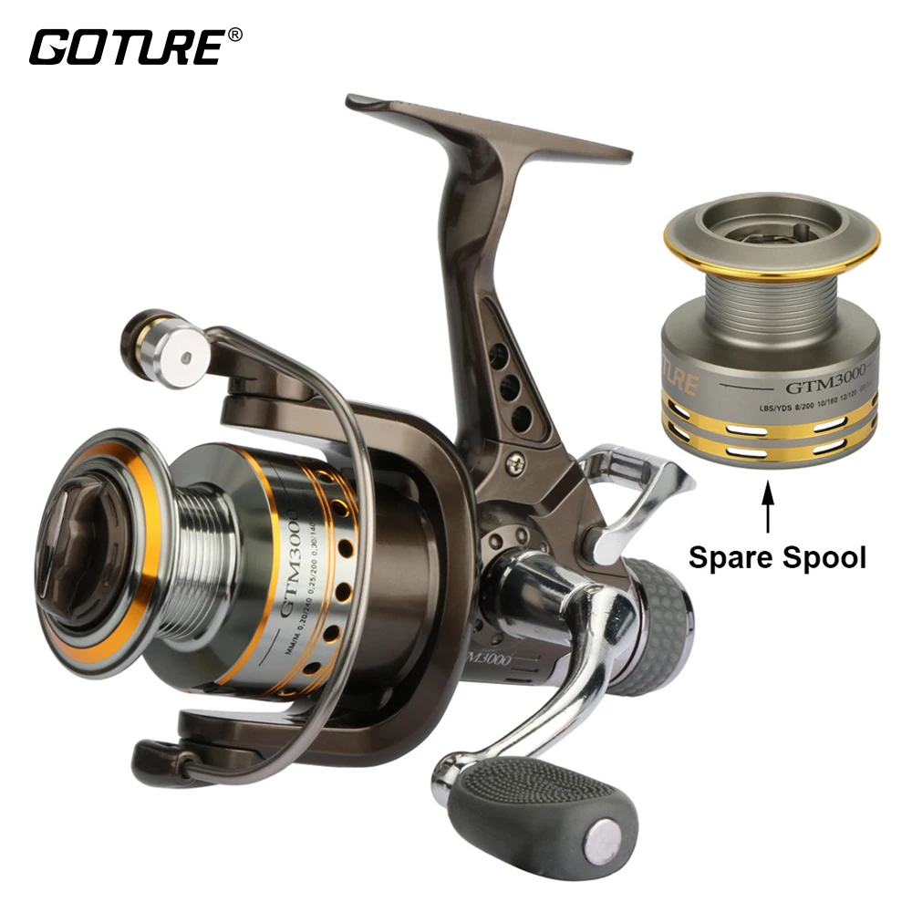 ФОТО Goture Spinning Fishing Reel 7+1BB Double Drag Saltwater Reel With A Spare Spool GTM3000