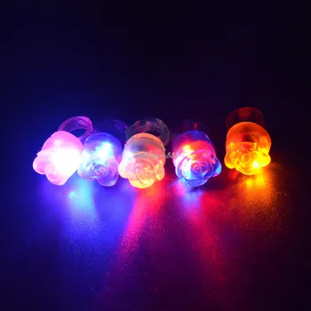 

Party Halloween LED Flashing Light Rings Blinking Party Soft Light Up Glow Jelly Finger Rings