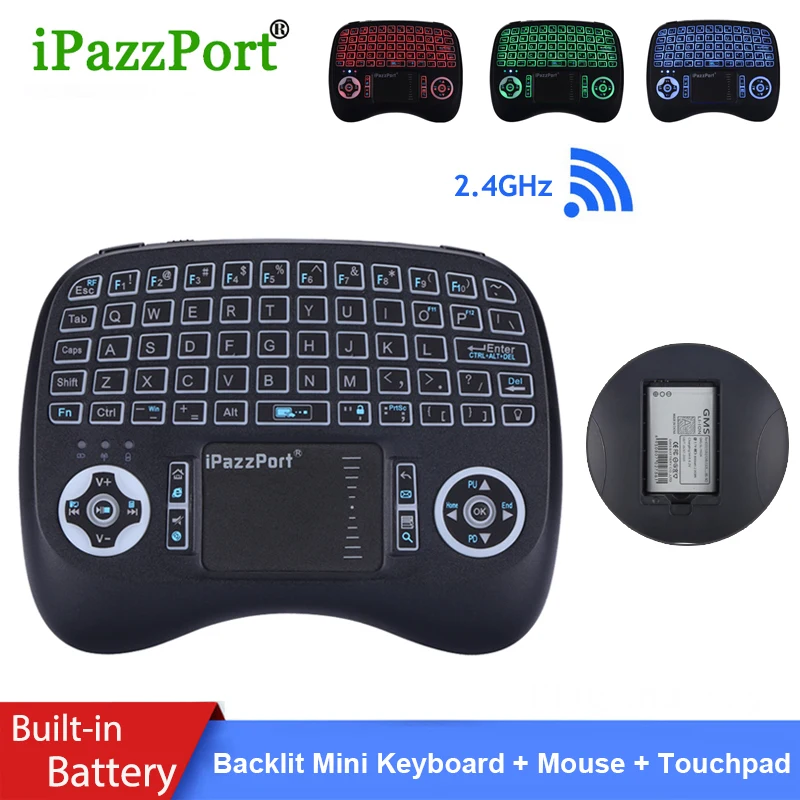 

Backlit Mini Wireless Keyboard 2.4G USB English Russian 3 Color Air Mouse Touchpad Remote Control For Smart TV PC Android TV Box
