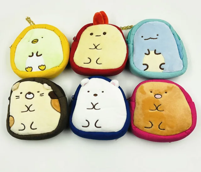 20/Lot Lovely 6 Styles Sumikko 10CM Wallet Girls Cosmetic bag Children Gifts Plush Toys