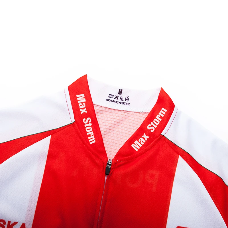 Poland New Team polska Cycling Jersey Customized Road Mountain Race Top max storm Reflective zipper 4 pocket