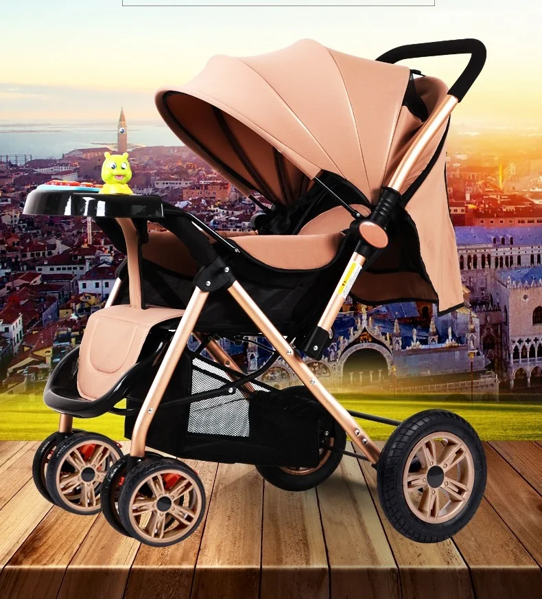 

Baby stroller Widening and Lengthening of High Landscape Reclining folding stroller Four Seasons General