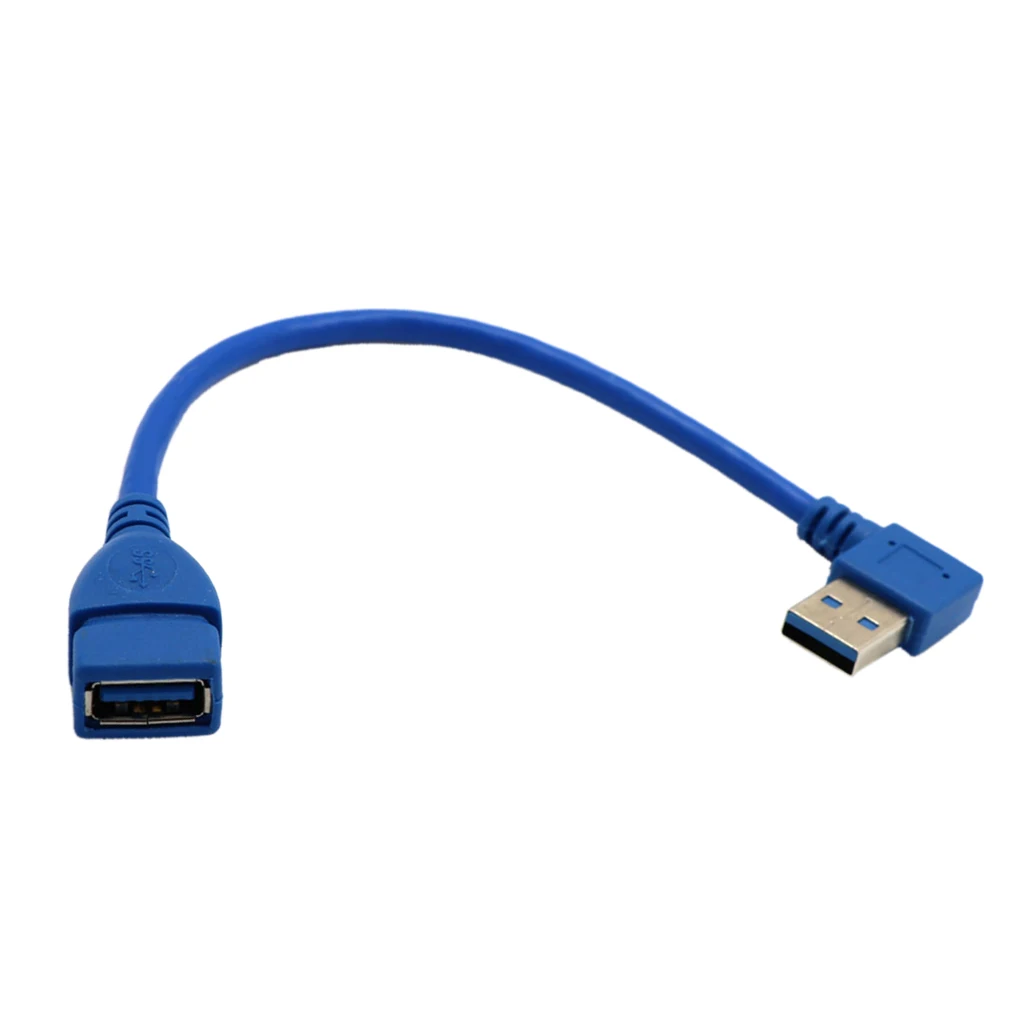USB 3.0 Type A Left Angle 90Degree Extension Cable Male to Female Adapter