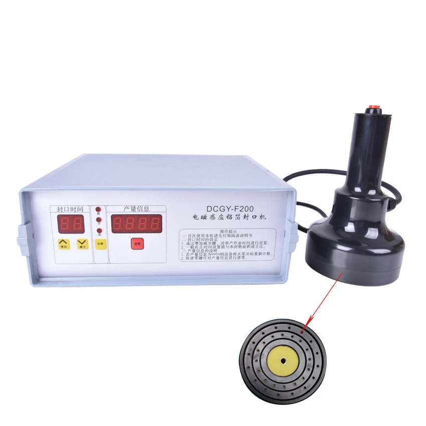 1PC New DCGY-F200 Portable induction sealing machine aluminum foil capper Honey Packaging Equipment