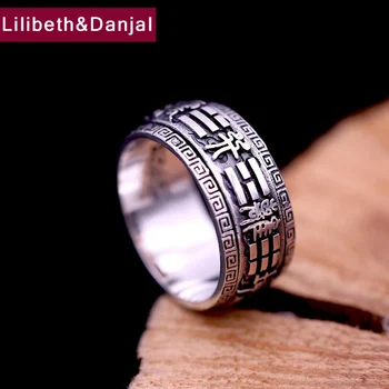 

Fashionable 100% Real 925 sterling silver Can Be Turn Taiji gossip engagement animal vintage ring for men jewelry R4