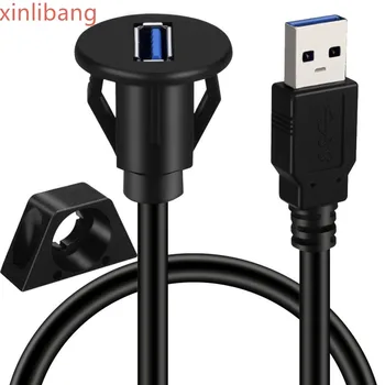 

Small USB 3.0 Male to Female AUX Flush Panel Mount Extension Cable for Car Truck Boat Motorcycle Dashboard 3ft