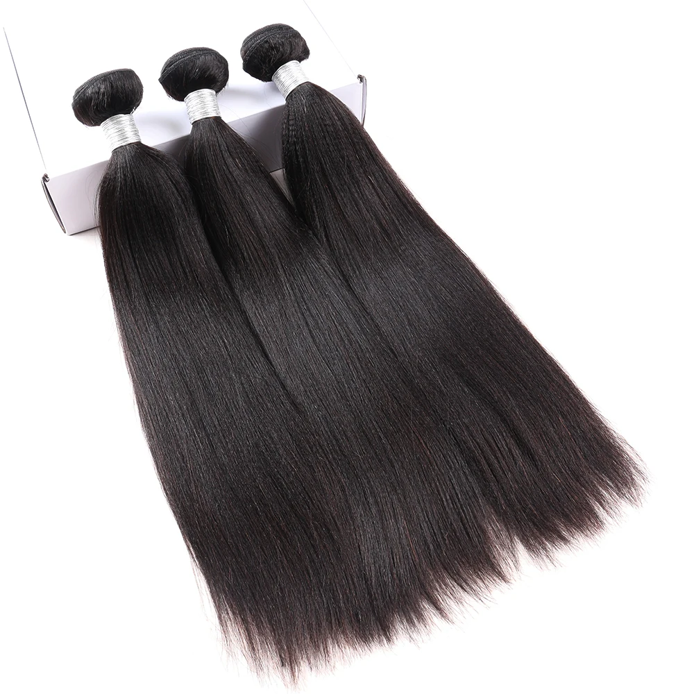 Yaki Straight Brazilian Hair Weave Bundles Coarse Yaki 100% Human Virgin Hair Bundles Venvee Hair Products Extensions
