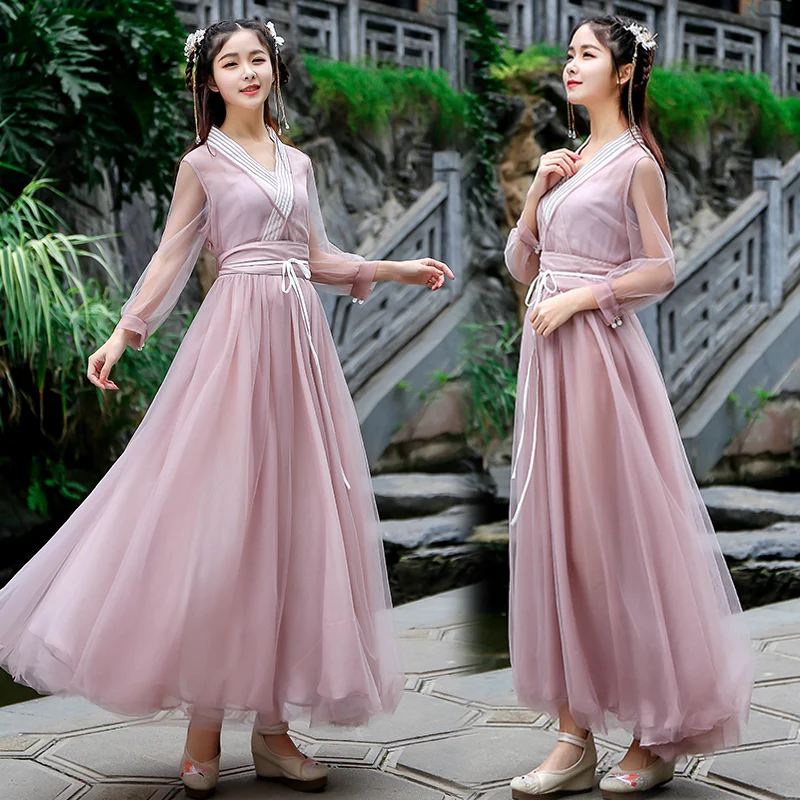 

Traditional Tang Dynasty Ancient Hanfu Dress Women Folk Fairy Dance Costume Classical Princess Dancewear Performance Cosplay