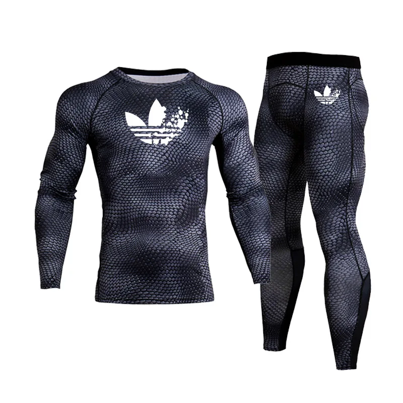 

Men's Running Suit Jogging Wear Gym Training Quick Dry Tights Skin Compression MMA jiu jitsu rash guard Sports suit Sportswear