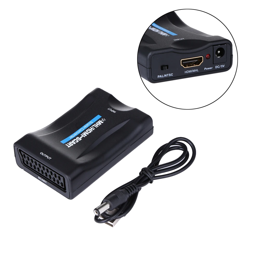 Адаптер hdmi в rca для xbox ps3 ps4 tv stb vhs vcr камера dvd. Bitfunx. Компонентное видео. Audio to av/rca cvbs adapter mini. 4разъема.