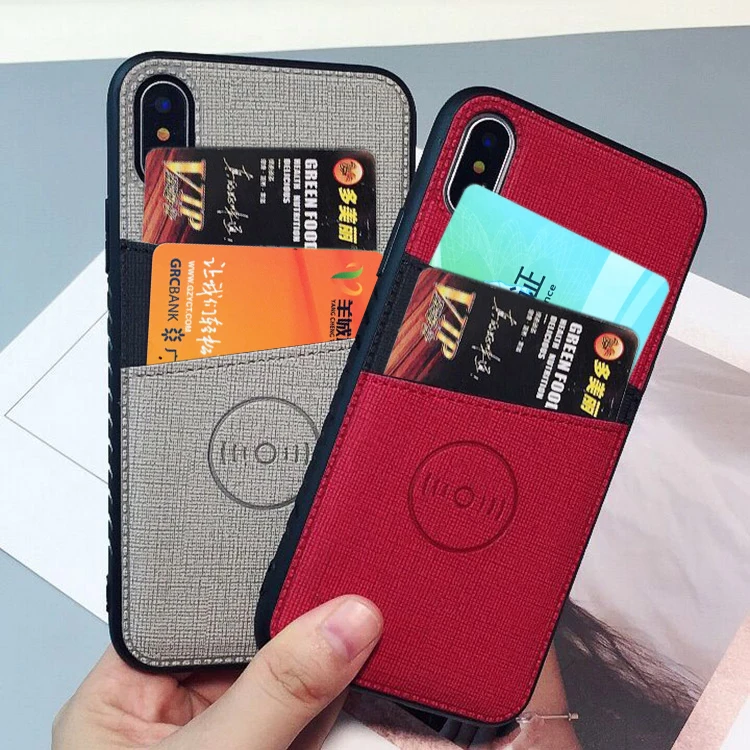 New Fabric Cloth Vehicle For iPhone X XS Max XR Credit Card Wallet Case for iPhone 8 7 6 6S Plus Card Slots Hard Cover Fundas