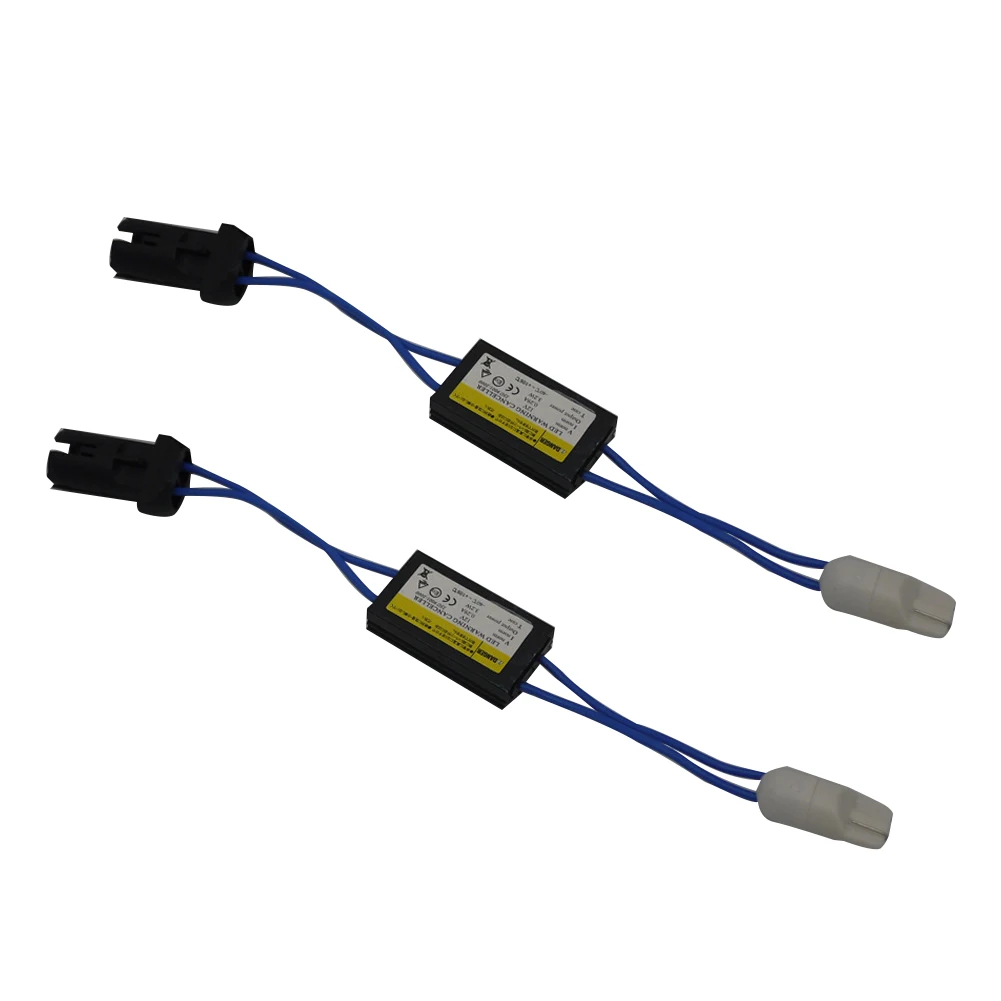 2 шт. 12 В светодиодный Предупреждение ющий декодер компенсатора Нет Canbus OCB ошибка нагрузки резистор кабель декодирования шнур Группа T10 широкий светильник декодер
