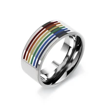 1 шт. модное Брендовое мужское и женское разноцветное кольцо ЛГБТ из нержавеющей стали обручальное кольцо Lebian& Gay кольца